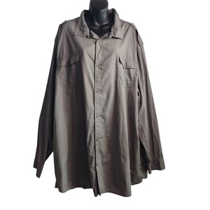 I Jeans by Buffalo Men's Button Up Shirt Size 3XLT Gray Long Sleeve 100% Algodon